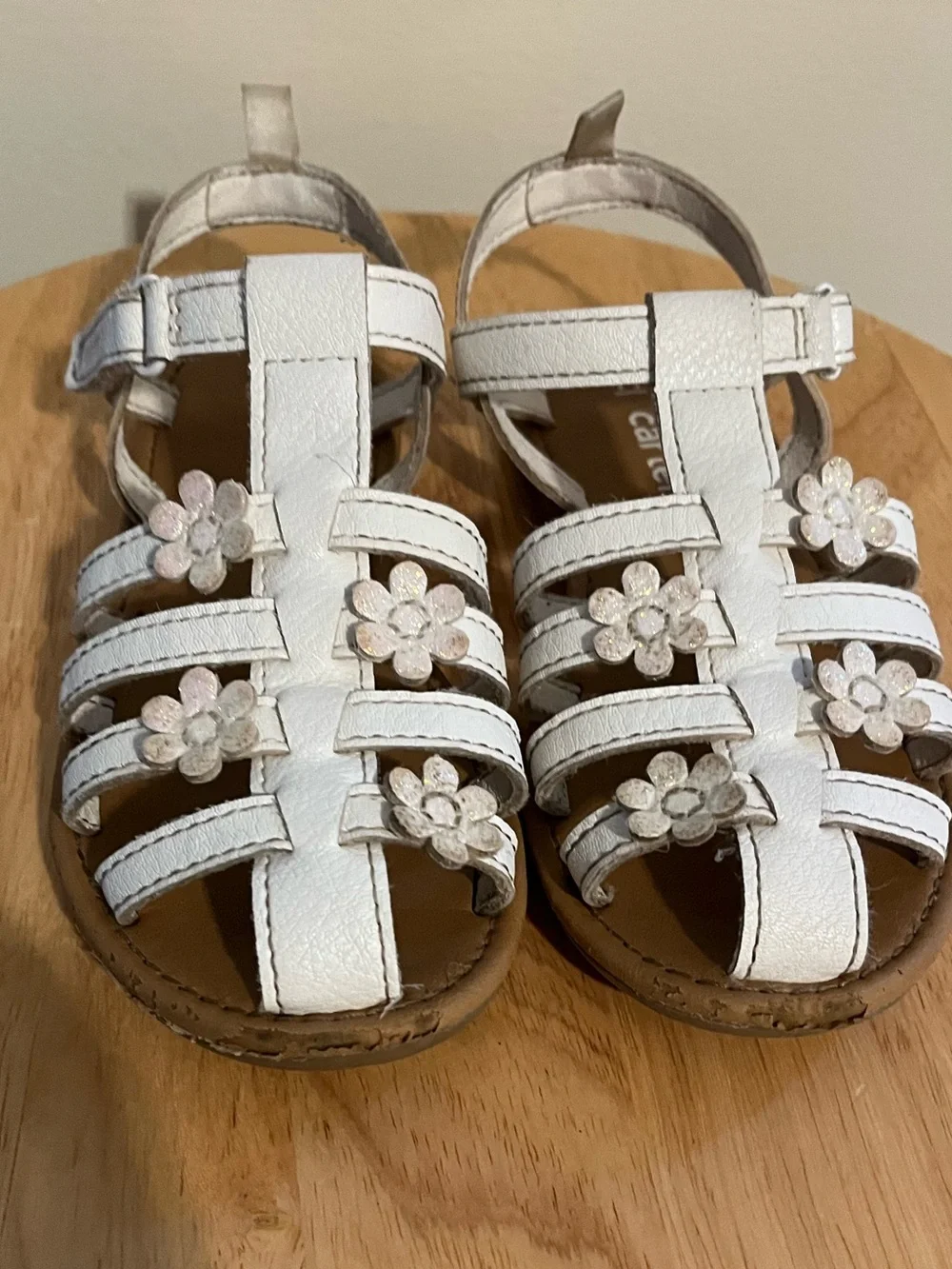 Carter’s Girls White Floral Gladiator Sandals Size 11